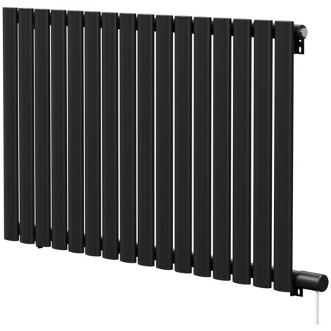 Boone Colore Matt Black 600mm x 960mm Horizontal Electric Single Panel Radiator