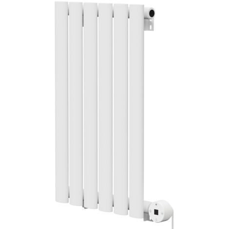 Boone White 600mm x 360mm Horizontal Digital Thermostatic Electric Single Panel Radiator