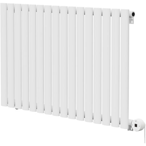 Boone White 600mm x 960mm Horizontal Digital Thermostatic Electric Single Panel Radiator