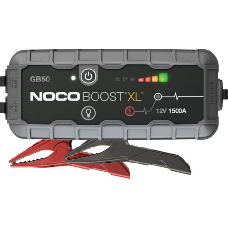 Démarreur de secours 1500 A pour moteurs essence jusqu'à 7 L et diesel jusqu'à 4,5 L – Batterie Lithium-Ion 35 Wh – IP65 – Noco