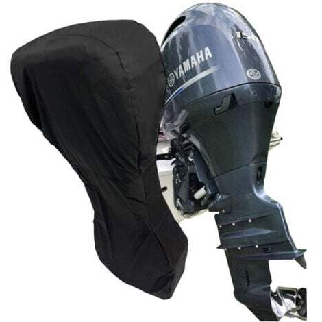 Bootsmotorabdeckung, 420D Hochleistungs-Oxford-Stoff, vollständige Boots-Außenbordmotorabdeckung mit PVC-Beschichtung, Außenbordmotorabdeckung passend für Schwarz – 60100 PS, 200 x 170 cm