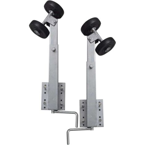 Bootstrailer-Stützen Doppelrollen 2er-Set 59-84 cm