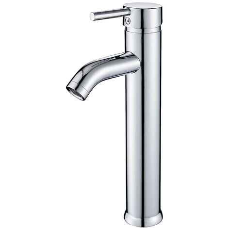 BOOXELY Robinet Salle Bain Haut, Robinet Haut pour Vasque en Laiton, Monocommande Mitigeur Lavabo Robinet Vasque à Poser, Chromé