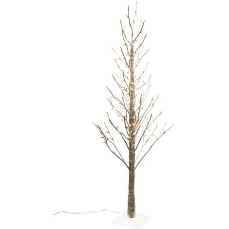 BOP Albero di Natale con luci incorporate effetto tronco innevato, Afrodite 210 cm