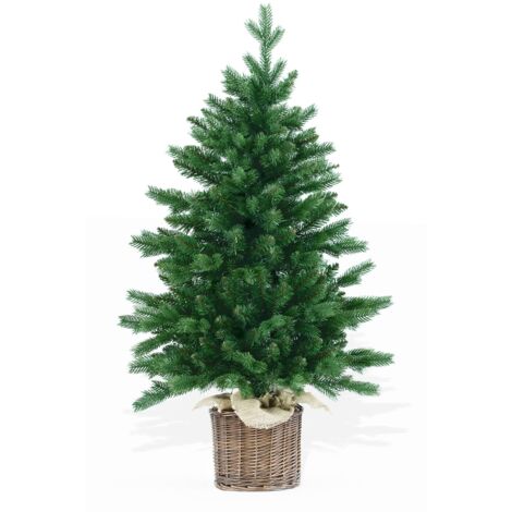 BOP Albero di Natale da tavolo Real touch, con vaso in vimini Ulisse