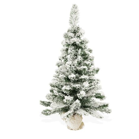 BOP Albero di Natale Pinetto innevato, base in juta - Argo Innevato 60 cm