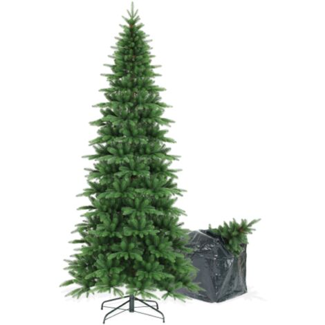 BOP Albero di Natale Slim, Folto, 100% PE Real touch, Borsa Omaggio - Narciso Slim 240 cm