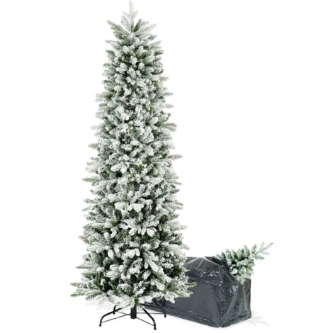BOP Albero di Natale Slim Innevato in PE Real Touch e PVC, Borsa Omaggio, Enea 240 cm