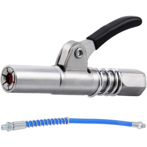 Boquilla de acoplamiento, bomba de grasa original, adaptador para pistola de engrase, pistolas de engrase, boquilla para pistola de engrase con manguera de 30 cm, para todo tipo de pistolas de engrase