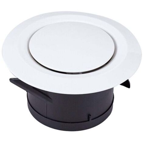 Boquilla de aspiración e insuflación de aire Ø75, 3 garras articuladas - Rejilla de ventilación redonda orientable de plástico - Ventilación mediante ventilador