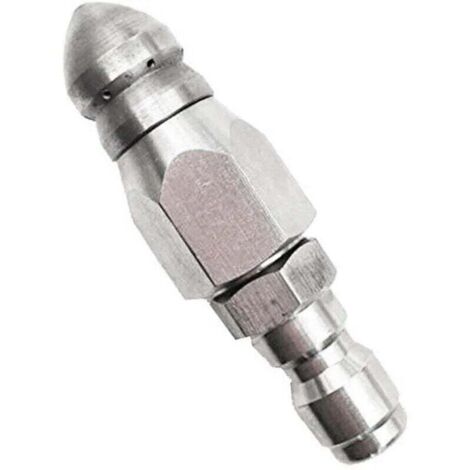 Boquilla de chorro de drenaje para hidrolavadora con boquilla de chorro de drenaje de acero inoxidable, diseño duradero, conector rápido de 1/4 de pulgada