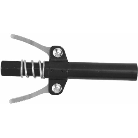Boquilla de engrase de doble mango extendida para pistolas de engrase de alta presión, color negro, acero forjado en frío de alta resistencia.