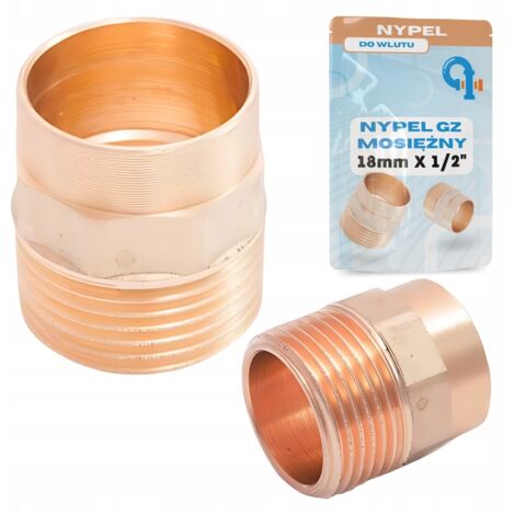 Boquilla de latón de 18 x 1/2 pulgadas GZ para soldar, latón CU