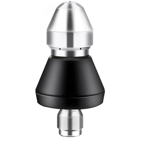 Boquilla de limpieza de alta presión para tuberías, boquilla de acero inoxidable, 1 boquilla frontal y 4 boquillas traseras, conexión rápida de 1/4".