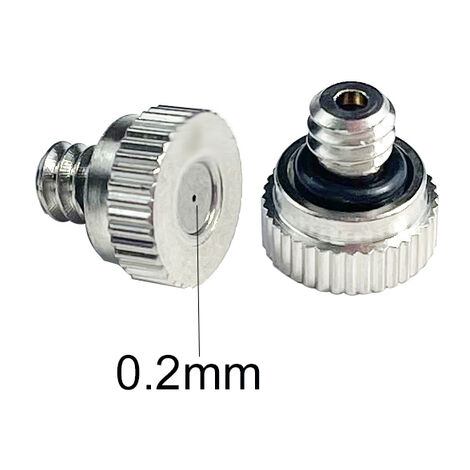 Boquilla de nebulización de Latón chapado en Zinc, orificio para rociador de agua de jardín y Patio, 10-24 UNC, rosca macho de 0,1 MM a 0,8 MM, 5 uds.,0.2mm,CHINA