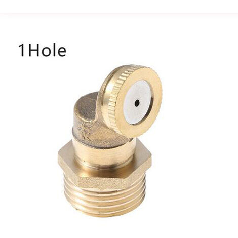 Boquilla de nebulización de latón de 1/2 &quot, accesorio atomizador de pulverización, Conector de manguera nebulizadora, aspersor de agua ajustable para riego de césped de jardín,1pcs 1 hole