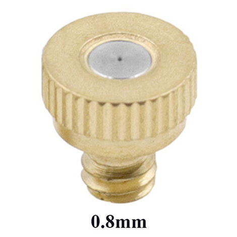 Boquilla de nebulización de latón roscada, boquilla de nebulización de 0,1-0,8 MM, orificio de agua, piezas de nebulizador para Patio, fabricante de niebla de refrigeración al aire libre, 1 ud.,0.8mm