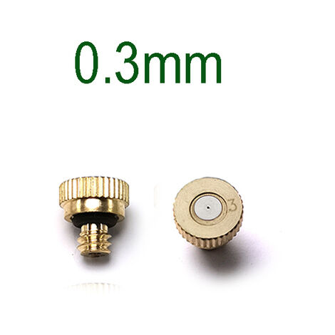 Boquilla de nebulización de latón roscada de 10 piezas, boquilla de niebla para sistema de nebulización de Patio, refrigeración al aire libre, orificio de agua de 0,1-0,8mm,0.3mm,CHINA