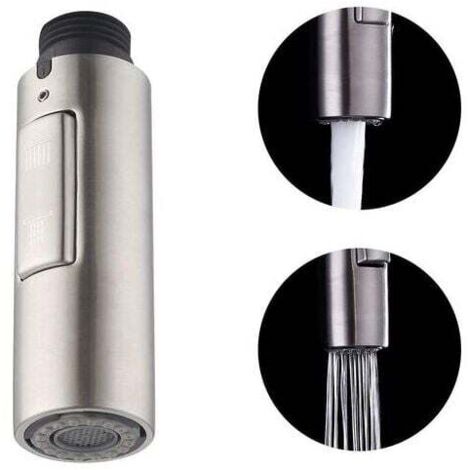 Boquilla de repuesto para grifo de cocina, ducha de mano, cabezal universal extraíble, G1/2", acero inoxidable SUS304 cepillado, PFS200-BS
