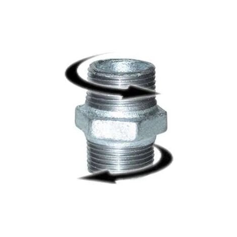 CODITAL Boquilla doble macho 26x34 derecha/izquierda galvanizada