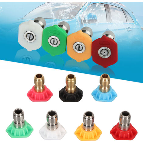 Boquilla para pistola pulverizadora de alta presión de 1/4 de pulgada, 7 colores, multifuncional (pulverización directa/difusa), fabricada en plástico y acero inoxidable – 115 g