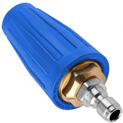 Boquilla turbo giratoria universal para hidrolavadora, 4000 psi, calibre de 1,311 mm, utiliza un conector rápido de 1/4" (azul).