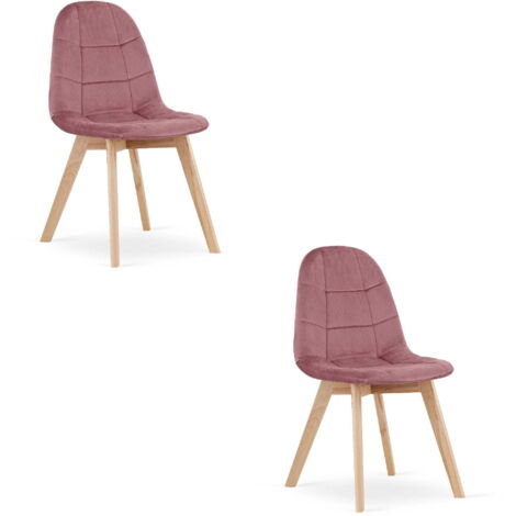 BORA-Stuhl – dunkelrosa Samt x 2