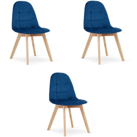 BORA Stuhl – Marineblauer Samt x 3