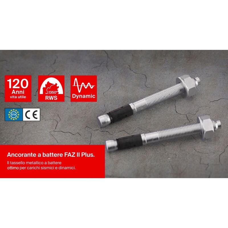 Image of Fischer - faz ii Plus 8/50 r Tassello Metallico a Battere e a Espansione in Acciaio Inox per Fissaggio Carichi Pesanti e Applicazioni Sismiche su