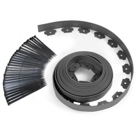 Bordura Flessibile Per Giardino - 6 Metri X 15 Cm, Colore Nero, Spessore 2,8 Mm, Per Aiuole E Prato