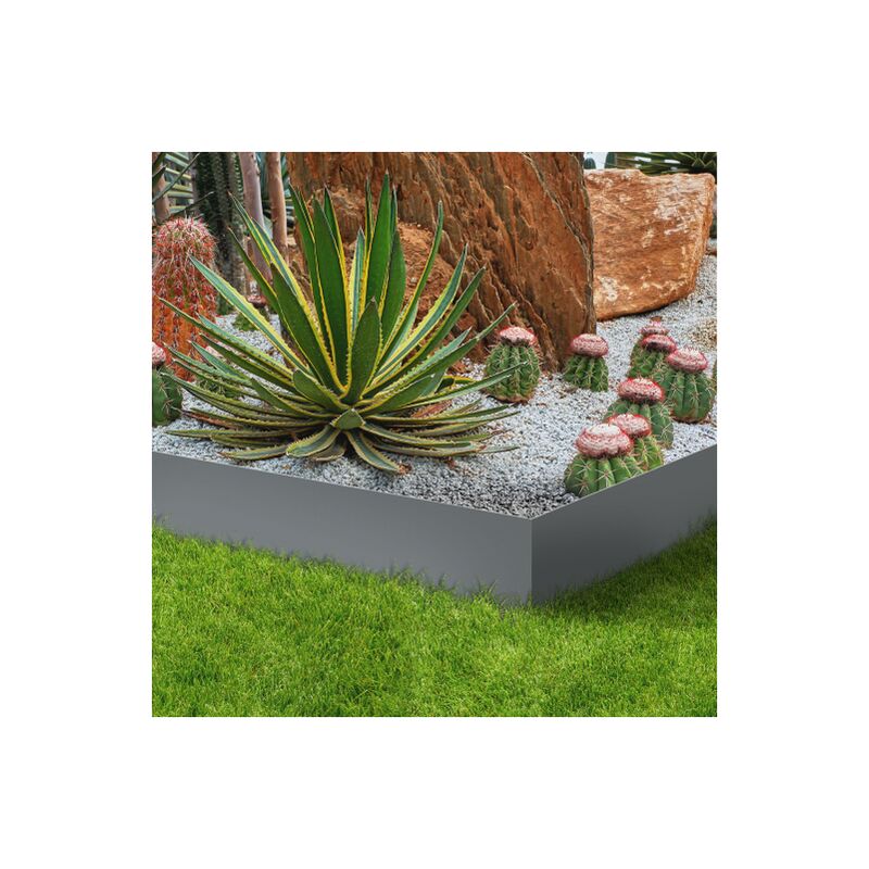 Bordature per prato 5 mt grigio antracite flessible altezza 14 cm x 5 pz