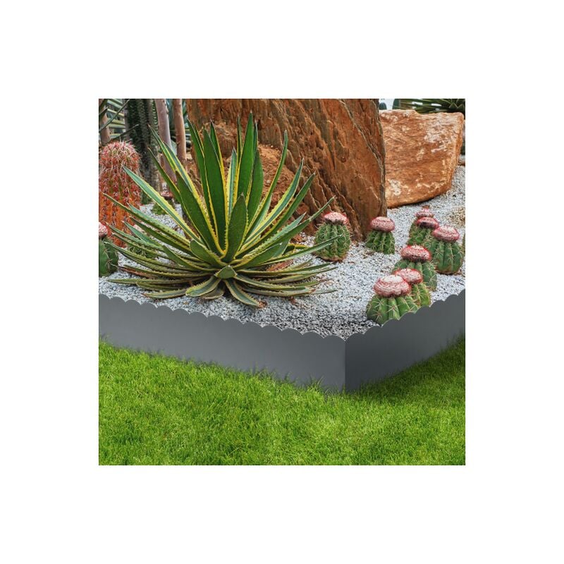 Bordature per prato 5 mt grigio antracite flessible altezza 18 cm x 5 pz