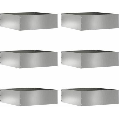Borde de Césped 6 pcs Plateado 40 x 40 x 13 cm