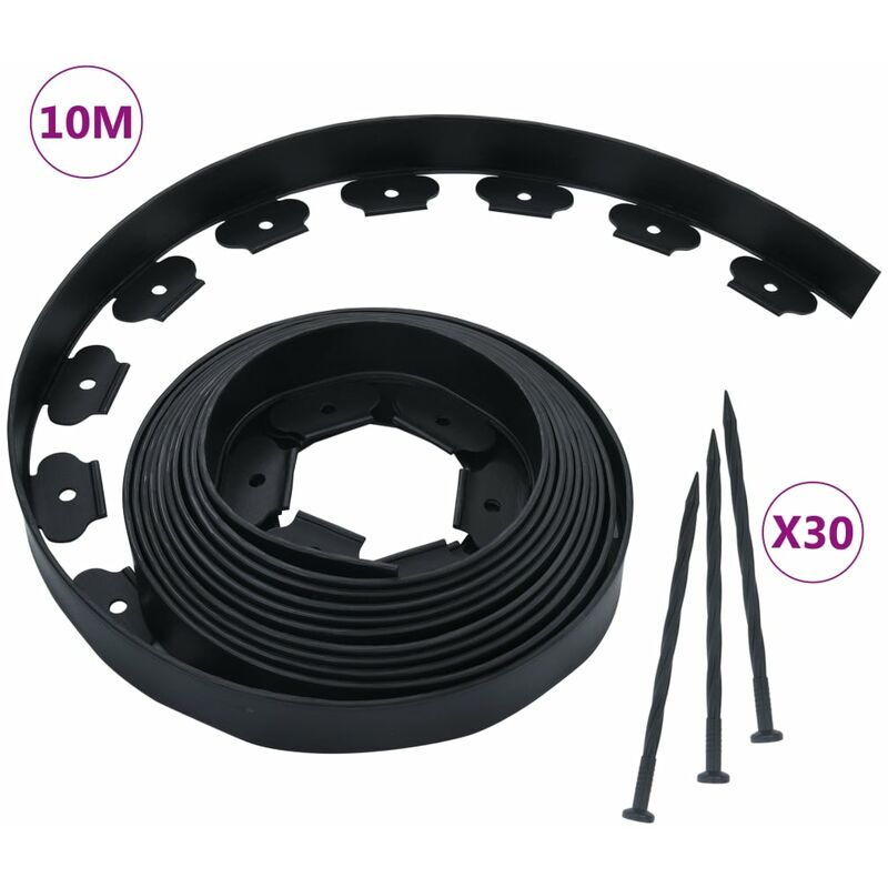 

Borde de cesped flexible con 30 estacas 10 m 5 cm
