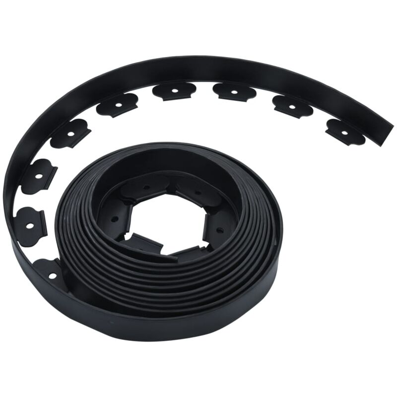 

Borde de césped flexible con 30 estacas 10 m 5 cm - Negro - Vidaxl