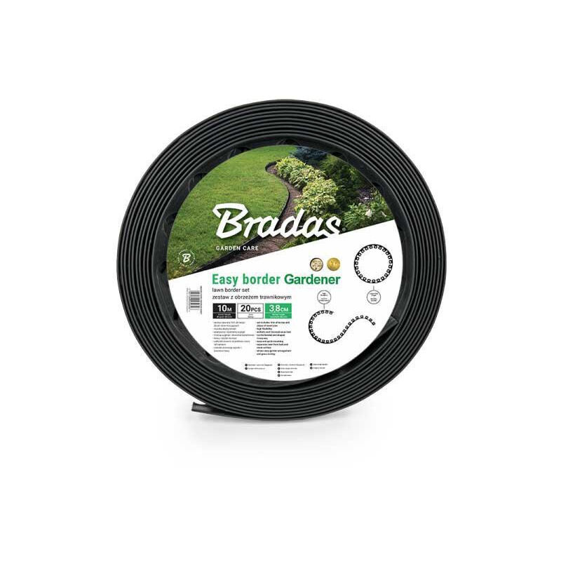 

Borde de jardín de grafito oscuro BORDE FÁCIL longitud 10 M altura 38 mm