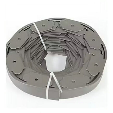 Borde de jardín de plástico de 10 metros con anclaje Borde de césped flexible Borde de césped con estacas macizas Idea de jardín Altura 30 mm, grosor 4 mm Gris