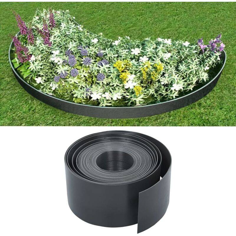 

Borde de jardín PE gris 10 m 20 cm