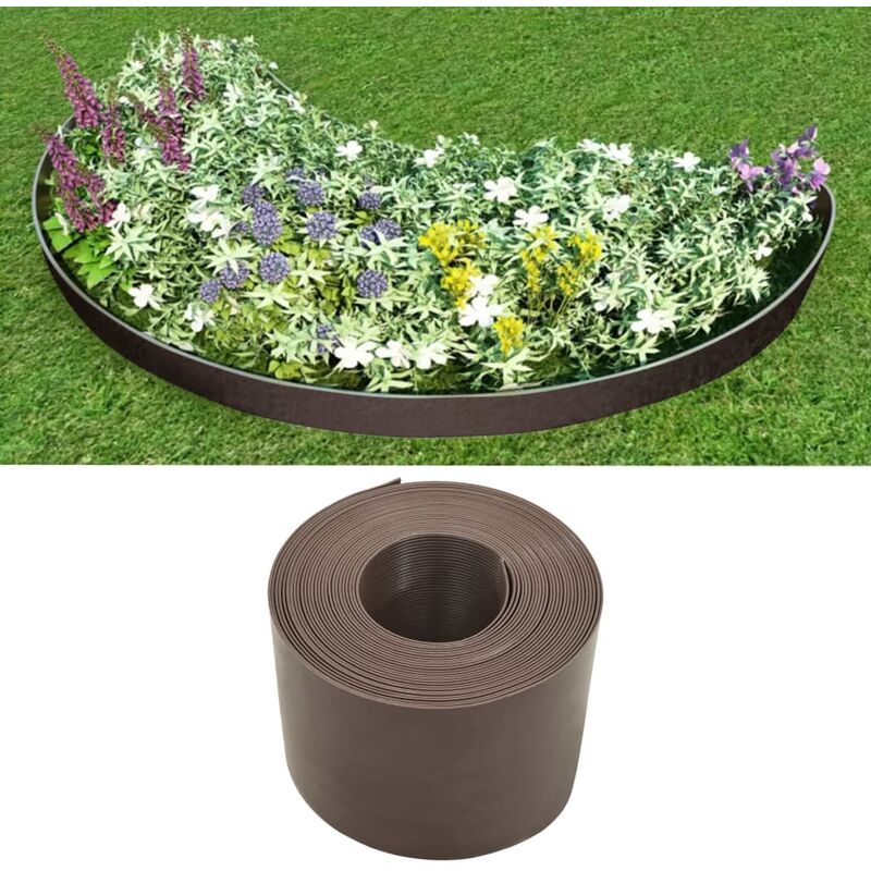 

Borde de jardín PE marrón 10 m 20 cm