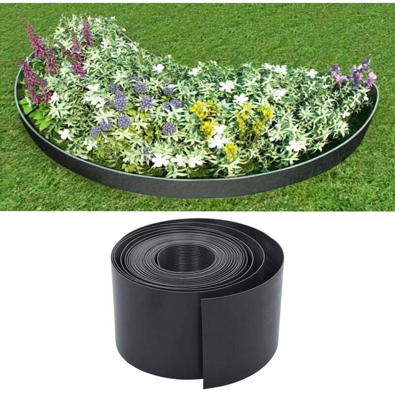 

Borde de jardín PE gris 10 m 15 cm - Gris