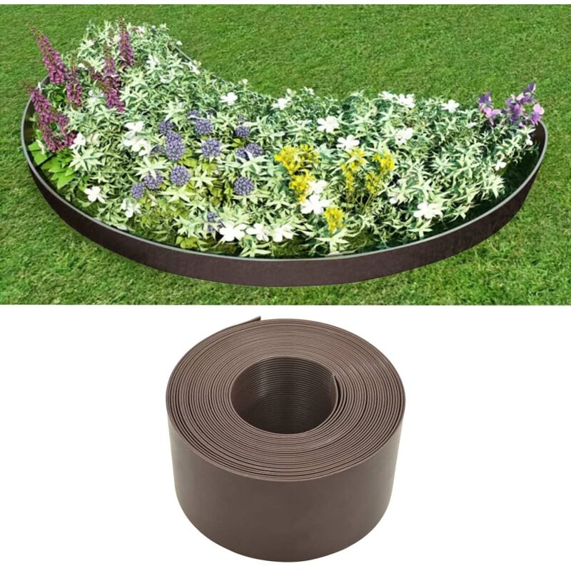 

Borde de jardín PE marrón 10 m 10 cm - Marrón