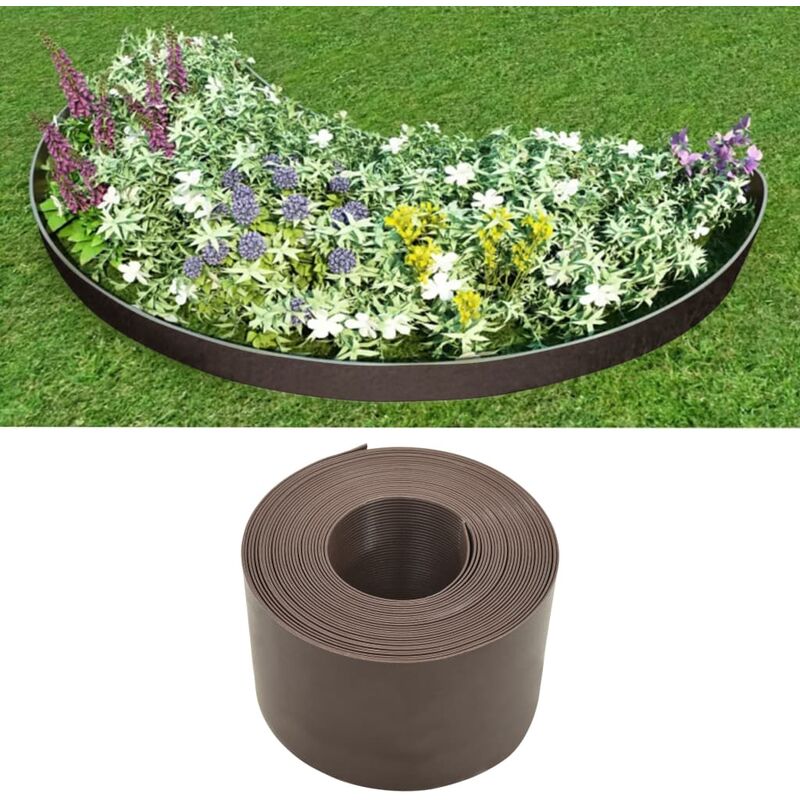 

Borde de jardín PE marrón 10 m 15 cm - Marrón