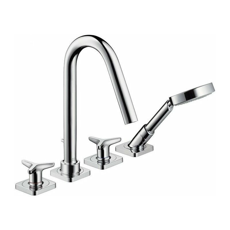 

Hansgrohe - Juego de acabado de 4 orificios para montaje en baldosas cromadas