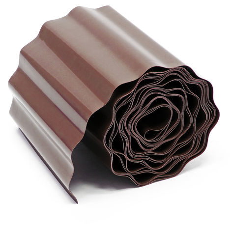 Borde delimitador césped 9m 15cm Marrón Borde césped Bordura exterior Jardínes Parterres Jardinería
