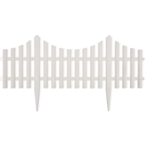 Borde divisor de césped blanco 17 piezas / 10 m vidaXL
