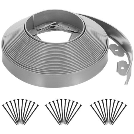 Borde flexible para césped, borde de jardín de plástico de 10 m con 30 clavijas, borde de paisaje de 5 cm de alto para canteros de flores, bordes de césped, césped y caminos