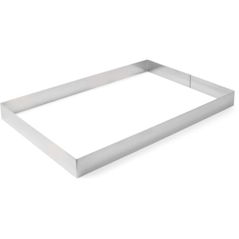 Borde rectangular para hornear de acero inoxidable 385x285x60mm Hendi 512432