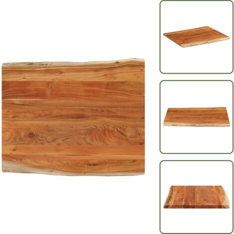 Borde vivo - vidaXL Tablero de mesa rectangular borde natural acacia 90x80x2,5 cm - Mesa de bar