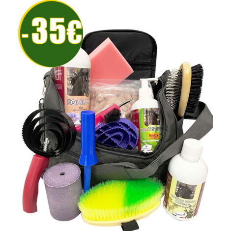 Bordeaux - Set grooming RISPARMIO 35 Euro. 13 pezzi borsone più accessori più prodotti per cavalli Union Bio