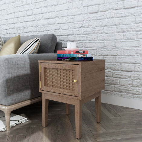 Bordeaux Side/Lamp Table - MDF - L40 x W39.7 x H55.2 cm - Oak